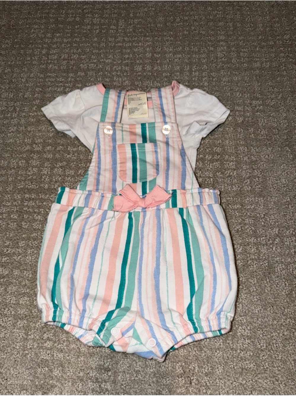 First Impressions Baby Striped Romper & T-Shirt Set 2 Piece Size 6-9M